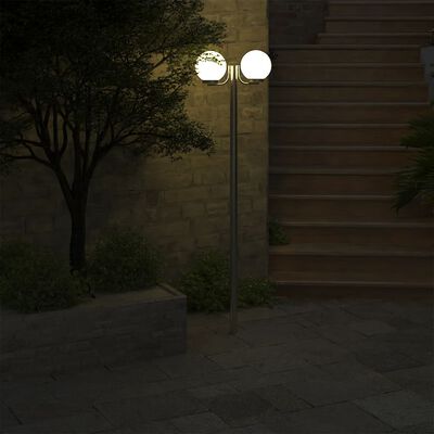 vidaXL Стълб за градинска лампа с 2 сфери 220 см