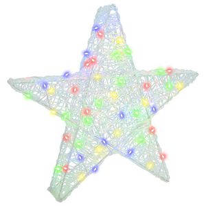 vidaXL 3D звезда 50 LED светодиода Многоцветен 55 x 53.5 x 10 см Акрил