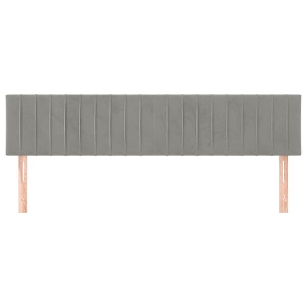 vidaXL Табла за легло, светло сива, 160x5x78/88 см, кадифе