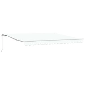 vidaXL Прибираща се тента Бяло 400 &times; 350 cm Тъкан и алуминий