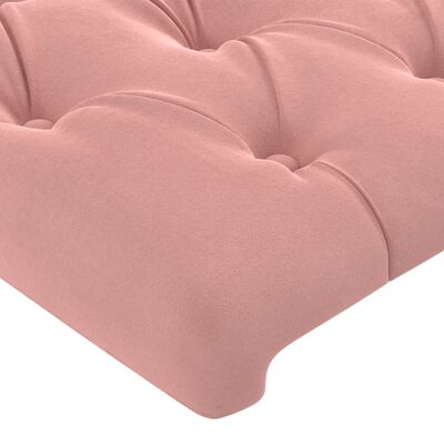 vidaXL LED Горна табла за легло, розова, 100x7x78/88 см, кадифе