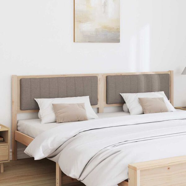 vidaXL Тапицирана табла с таблото Кафяво 200 cm Солидно борово дърво