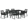 vidaXL Комплект за хранене в градината 7 pcs Черно