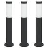 vidaXL Осветителни стълбове за стълбове, 3 бр., 50 см, неръждаема стомана, IP44