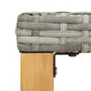 vidaXL Градинска пейка, 120 см, сива, полиратан и акация масив
