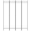 vidaXL Параван за стая, 4 панела, бял, 160x200 см, текстил