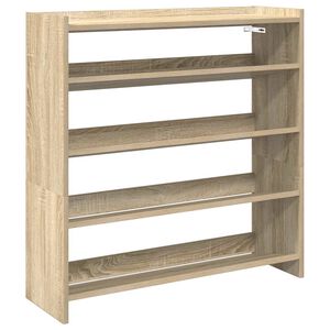 vidaXL Шкаф за обувки, дъб сонома, 80x25x81 см, инженерно дърво