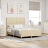 vidaXL Рамка за легло с таблото Крем 160 x 200 cm текстил
