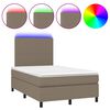 vidaXL Боксспринг легло с матрак и LED, таупе, 120x190 см, плат