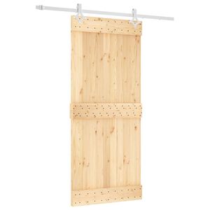 vidaXL Преплъзваща се врата 90 x 210 cm Естествено и бяло