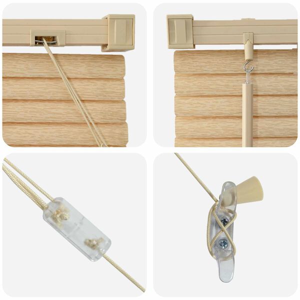 vidaXL Венецианска щора Светло кафяво с шарка 213 x 40 см ПВЦ