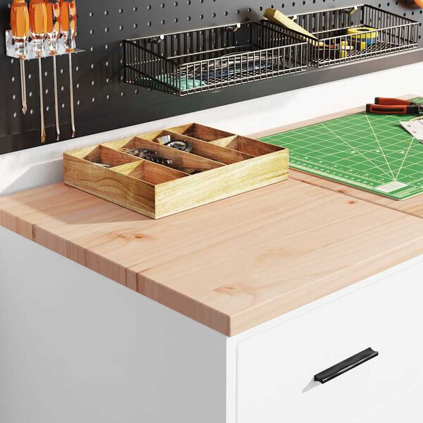 vidaXL Гаражен шкаф за съхранение, бял, 40x51x85 см, бор масив