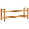vidaXL Поставка за обувки с 2 рафта, 100x27x40 см, дъбов масив