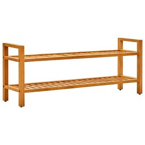 vidaXL Поставка за обувки с 2 рафта, 100x27x40 см, дъбов масив
