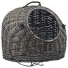 vidaXL Транспортен кош за котки, сив, 45x35x35 см, естествена върба