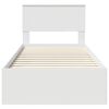 vidaXL Рамка за легло с таблото Бяло 90 x 190 cm Инженерно дърво