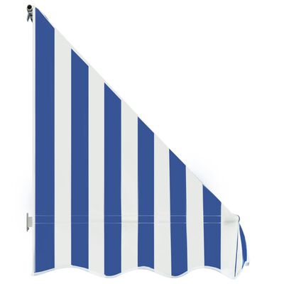 vidaXL Бистро сенник, 300х120 см, синьо и бяло
