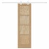 vidaXL Преплъзваща се врата Кафяво 61 x 198,5 см Солидно борово дърво
