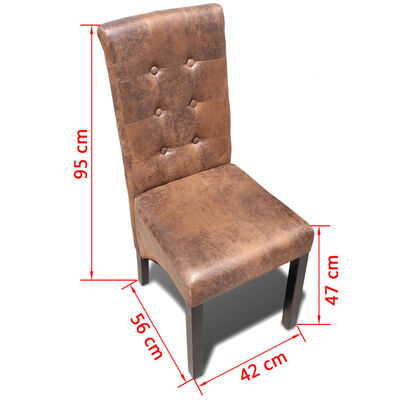 vidaXL Трапезни столове, 6 бр, кафяви, изкуствена кожа