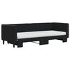 vidaXL Канапе с изтеглящо легло и матраци черно 80x200 см кадифе