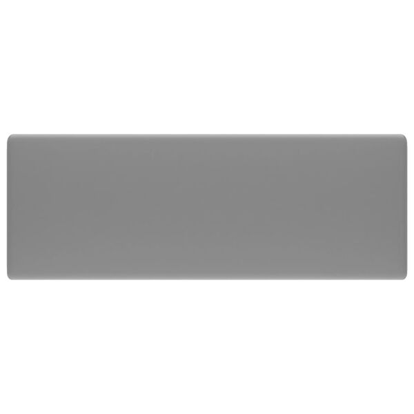 vidaXL Мивка с преливник лукс квадрат светлосив мат 41x41 см керамика