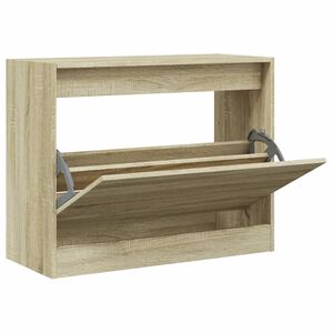 vidaXL Шкаф за обувки, дъб сонома, 80x34x63 см, инженерно дърво