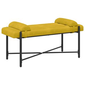 vidaXL Пейка с копчета и възглавници Жълто 110 x 40 x 46 cm Кадифе