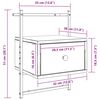 vidaXL Нощно шкафче стенно кафяв дъб 35x30x51 см инженерно дърво