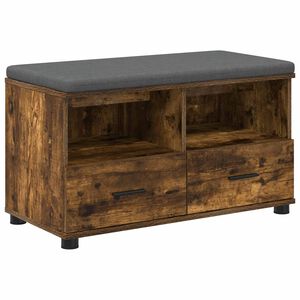 vidaXL Пейка за коридор с възглавница Димян дъб 80 x 38 x 46 см