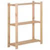 vidaXL 3-етажен стелаж, 60x28,5x90 см, бор масив