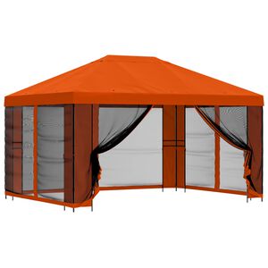 vidaXL Градинска беседка със стени 4 &times; 3 m Оранжево
