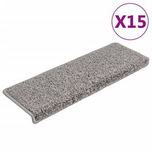vidaXL Изтривалки за стълби 15 бр. 65x21x4 см, сиви, с правоъгълен кант