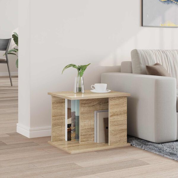 vidaXL Етажерка за списания Сонома дъб 35 x 35 x 45 см Инженерно дърво