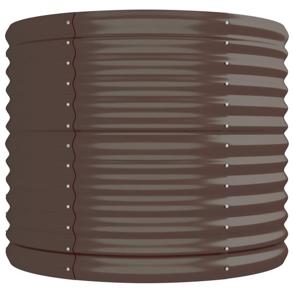 vidaXL Градинска повдигната леха поцинкована стомана кафяво