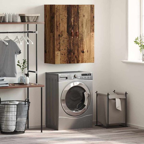 vidaXL Стенен шкаф Старо дърво 69,5 x 34 x 90 см Инженерно дърво