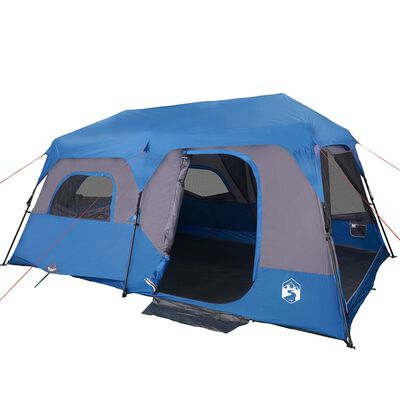 vidaXL Къмпинг палатка за 9 души, синя, водоустойчива