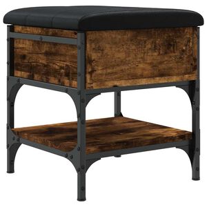 vidaXL Пейка за обувки, опушен дъб, 42x42x45 см, инженерно дърво