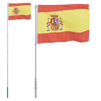 vidaXL Флаг на Испания и стълб 5,55 м алуминий