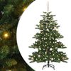 vidaXL Изкуствено коледно дърво с хингед Зелен 150 cm PVC и стомана