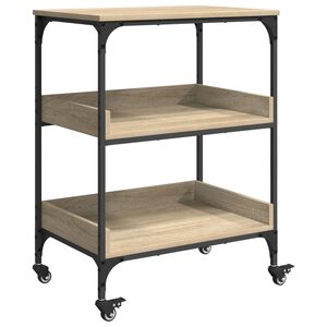 vidaXL Кухненска количка Сонома дъб 60 x 41 x 80,5 см