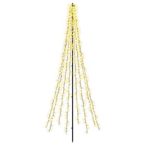 vidaXL LED Коледна Елха 235 см 1000 LED светодиода Топло бяло Стомана