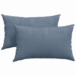 vidaXL Диван възглавници 2 pcs Синьо 50 x 30 cm Кордюрова тъкан