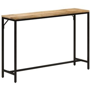 vidaXL Конзолна маса, 110x30x75 cм, мангово дърво масив и желязо