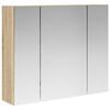 vidaXL Шкаф с огледало за баня Сонома дъб 60 x 14,5 x 50 см