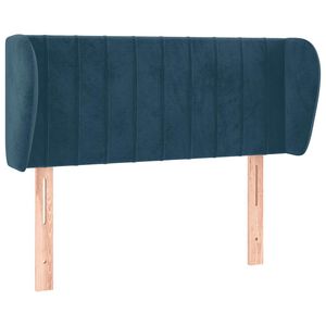vidaXL Горна табла за легло с уши, тъмносиня, 83x23x78/88 см, кадифе