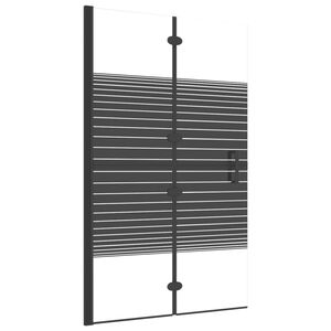 vidaXL Сгъваем душ параван, ESG стъкло, 80x140 см, черен
