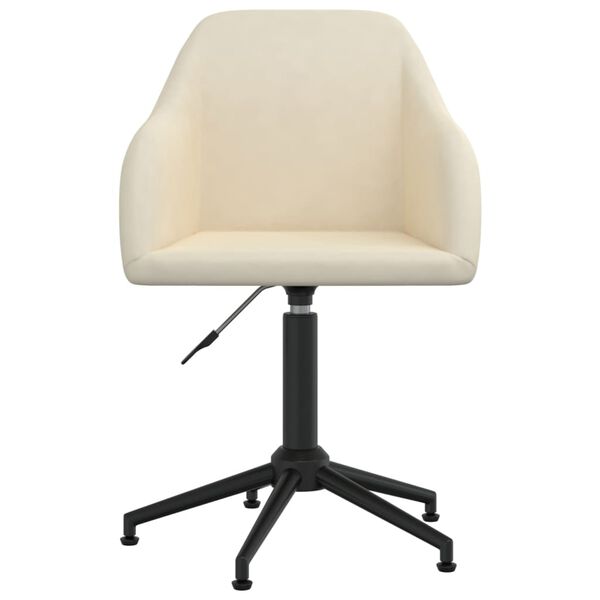 vidaXL Въртящи трапезни столове, 6 бр, кремави, кадифе