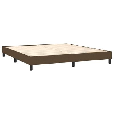 vidaXL Боксспринг легло с матрак, тъмнокафяво, 180x200 см, плат
