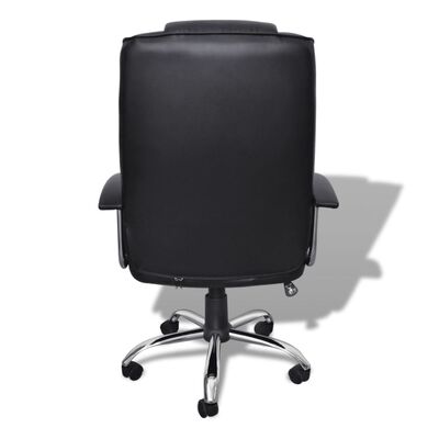 Луксозен офис стол, качествен дизайн, черен 65 x 66 x 107-117 cм