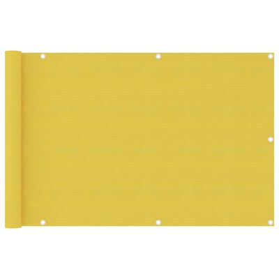 vidaXL Балконски параван, жълт, 90x400 см, HDPE